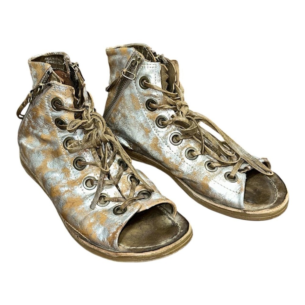 Bohemian AS 98 silver and beige gladiator sandals